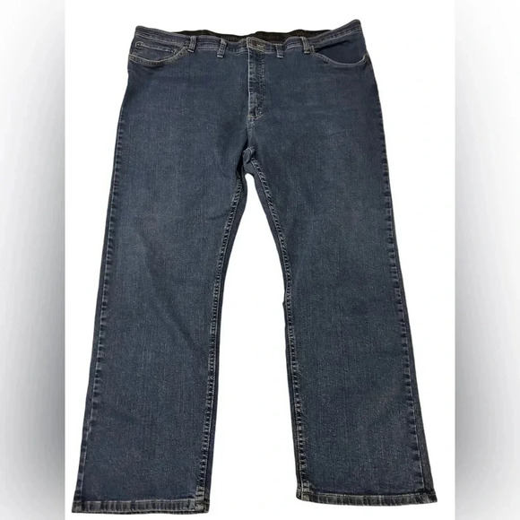 Wrangler Jeans Mens Big & Tall 46 X 30 blue straight denim cotton heavy duty EUC - Picture 2 of 8
